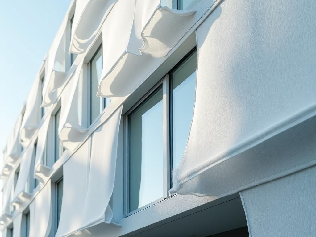 Textile Fassade mit innovativen Sonnenschutzgeweben
